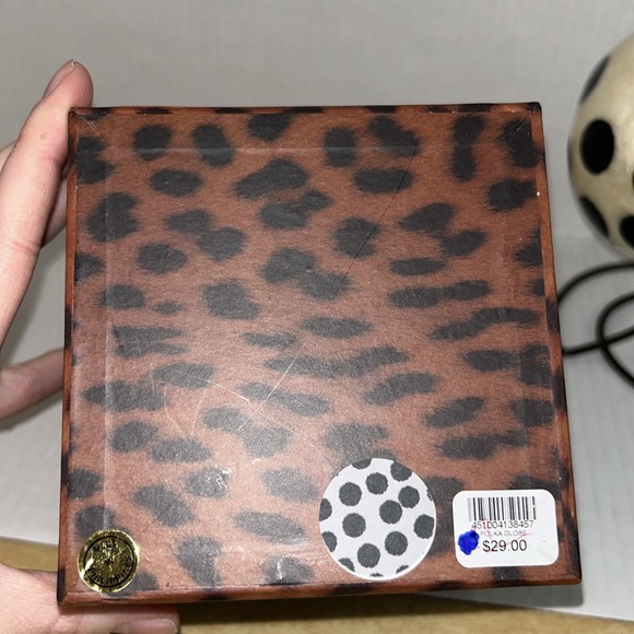 Chico’s Black & Cream Polka Dot Globe Retired Ornament w/Animal Print Gift Box - Picture 5 of 5